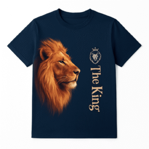 Men’s Midnight Blue Lion Print Half Sleeves Shirt & Half Trouser Set